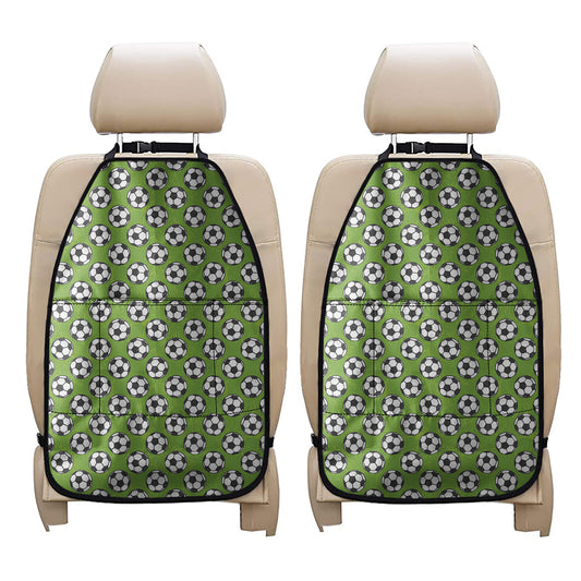 Green Soccer Ball Pattern Print Car Seat Organizers