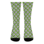 Green Soccer Ball Pattern Print Crew Socks