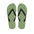 Green Soccer Ball Pattern Print Flip Flops