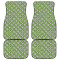 Green Soccer Ball Pattern Print Front and Back Car Floor Mats