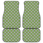 Green Soccer Ball Pattern Print Front and Back Car Floor Mats