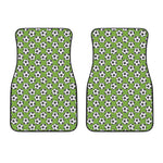 Green Soccer Ball Pattern Print Front Car Floor Mats