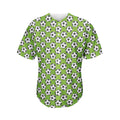 Green Soccer Ball Pattern Print Men's Baseball Jersey