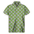 Green Soccer Ball Pattern Print Men's Short Sleeve Shirt