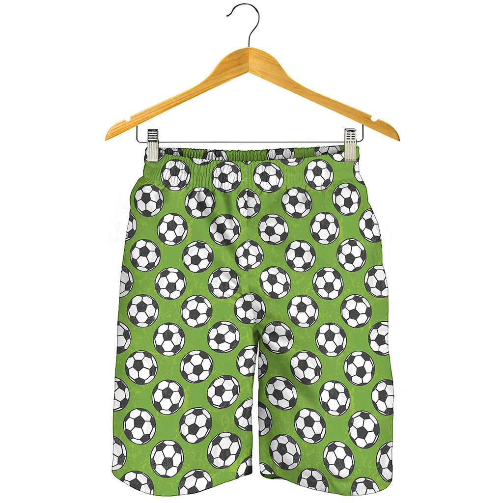 Green Soccer Ball Pattern Print Men's Shorts