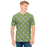 Green Soccer Ball Pattern Print Men's T-Shirt