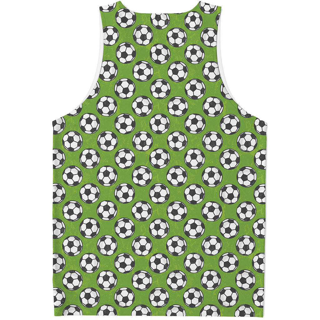Green Soccer Ball Pattern Print Men's Tank Top