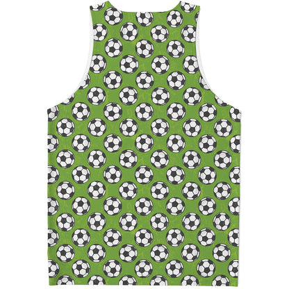 Green Soccer Ball Pattern Print Men's Tank Top