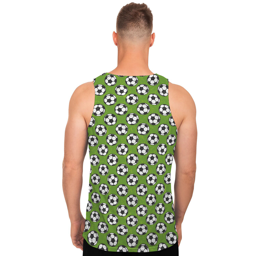 Green Soccer Ball Pattern Print Men's Tank Top