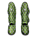 Green Soccer Ball Pattern Print Muay Thai Shin Guard