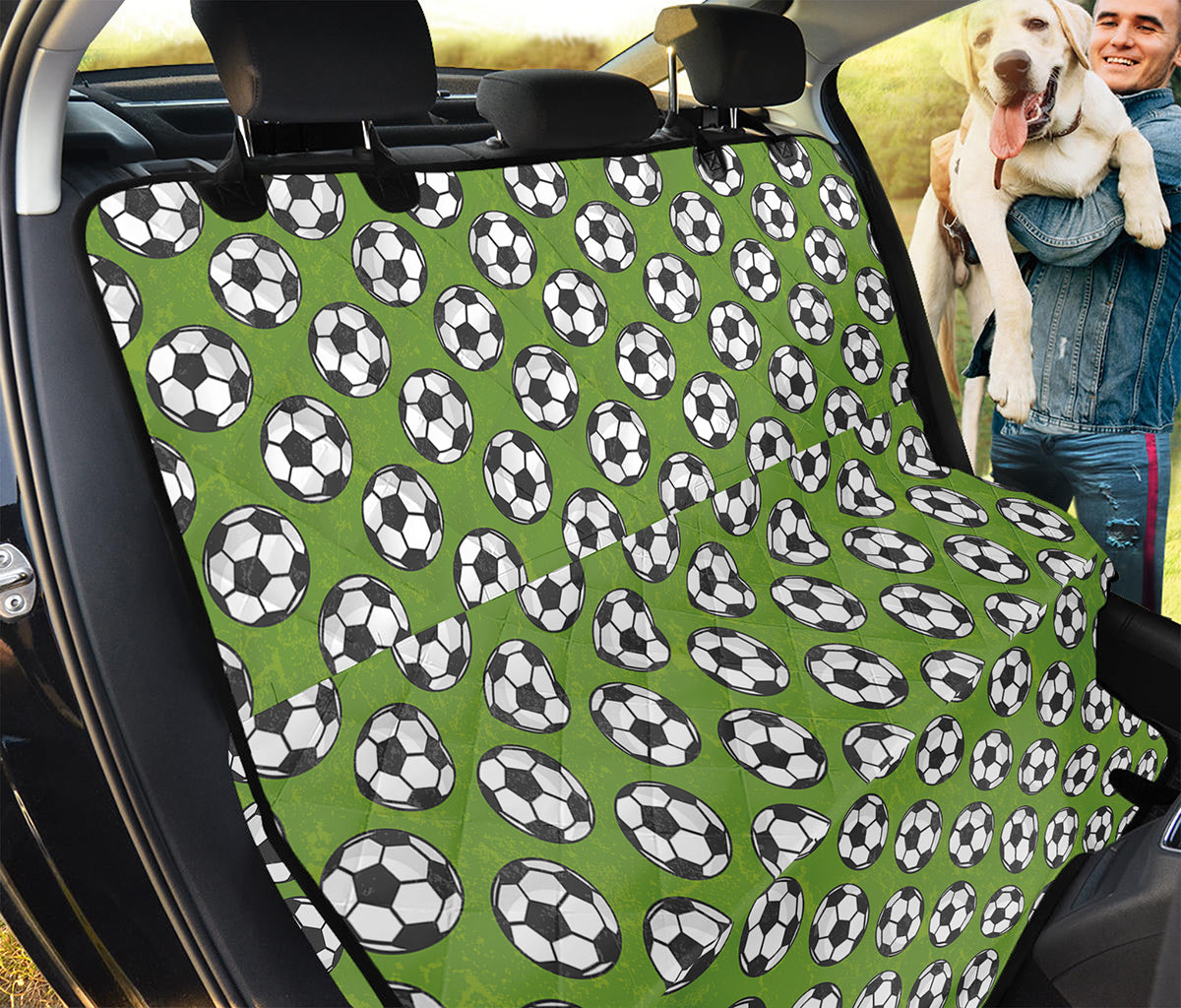 Green Soccer Ball Pattern Print Pet Car Back Seat Cover