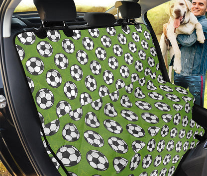 Green Soccer Ball Pattern Print Pet Car Back Seat Cover