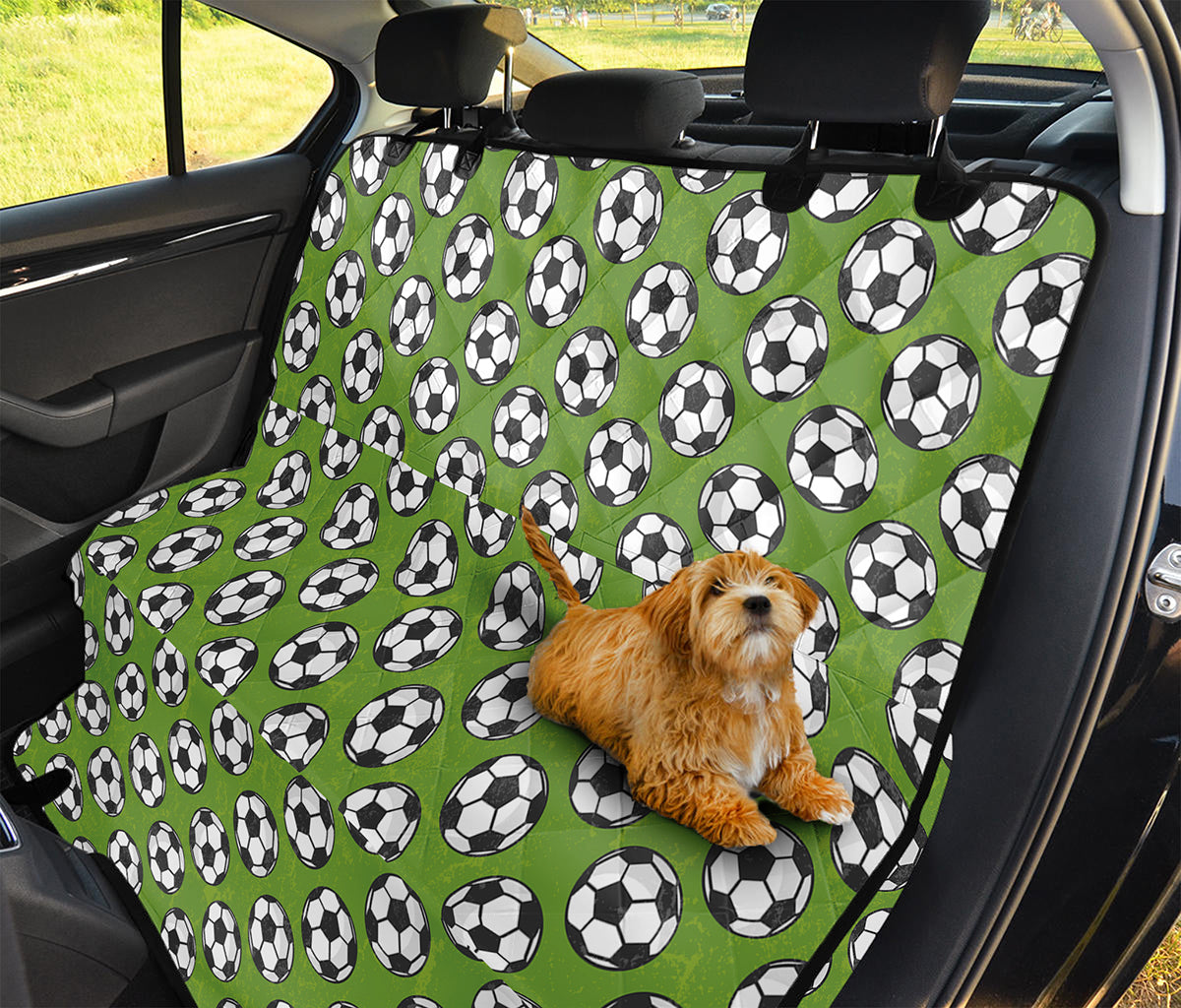 Green Soccer Ball Pattern Print Pet Car Back Seat Cover