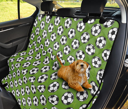 Green Soccer Ball Pattern Print Pet Car Back Seat Cover