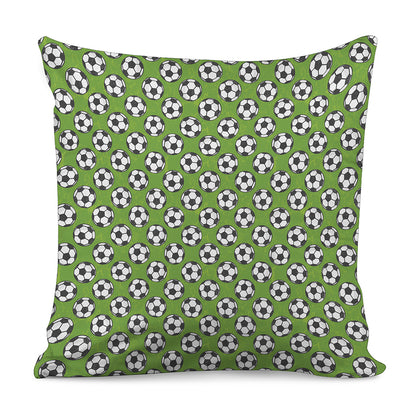 Green Soccer Ball Pattern Print Pillow Cover