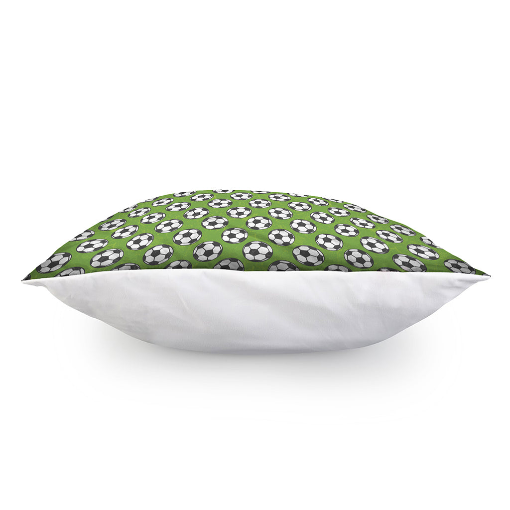 Green Soccer Ball Pattern Print Pillow Cover