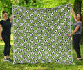 Green Soccer Ball Pattern Print Quilt