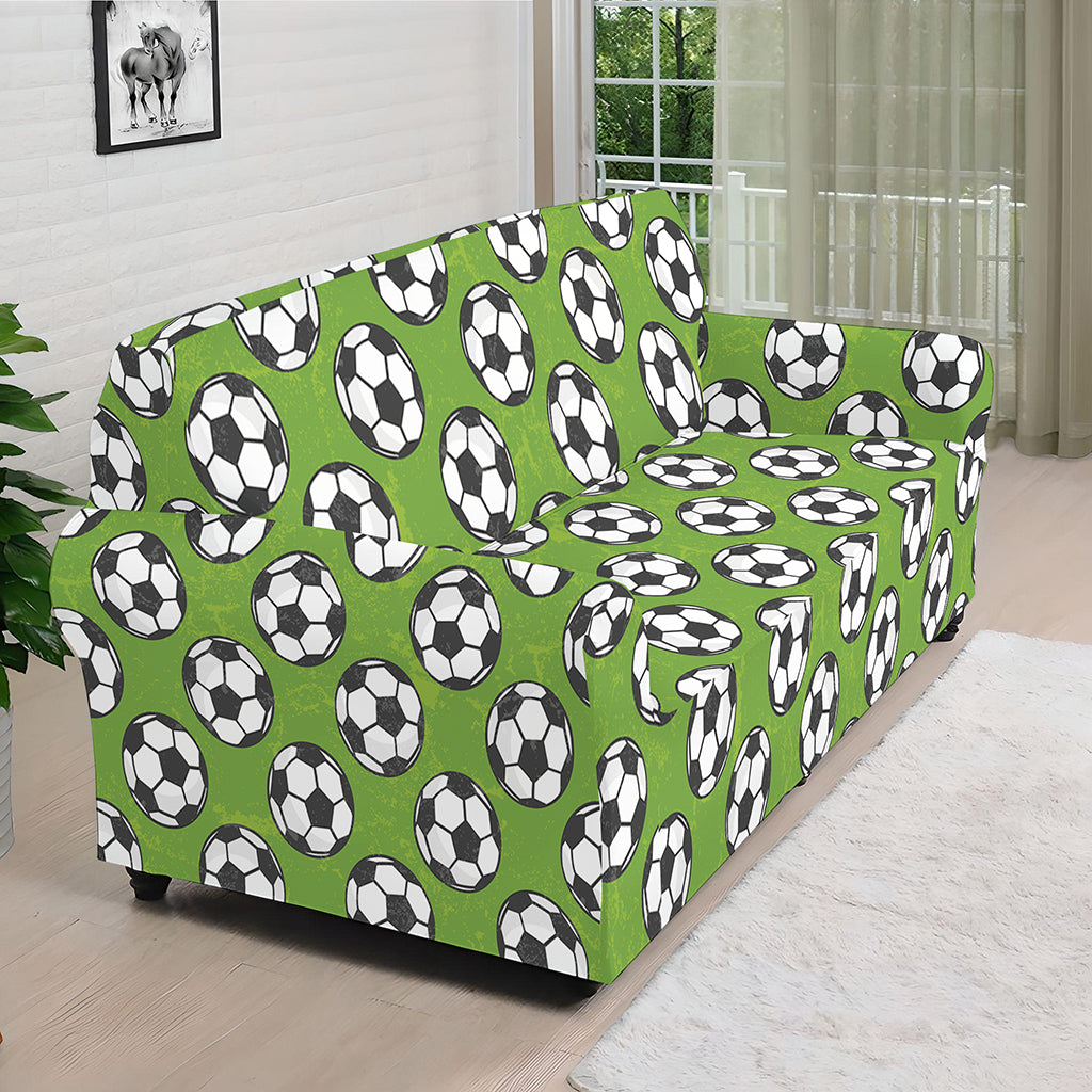 Green Soccer Ball Pattern Print Sofa Cover