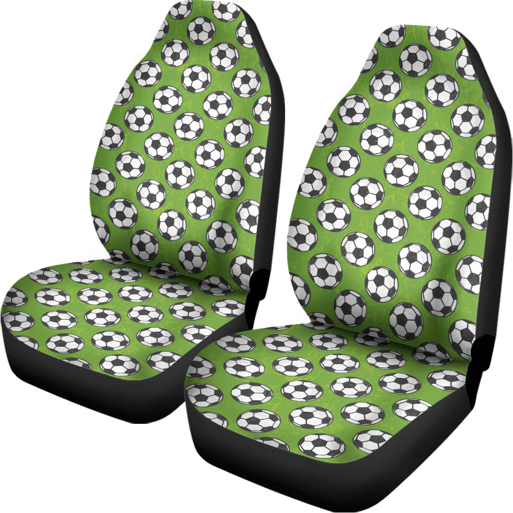 Green Soccer Ball Pattern Print Universal Fit Car Seat Covers
