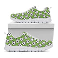Green Soccer Ball Pattern Print White Running Shoes