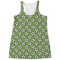 Green Soccer Ball Pattern Print Women's Racerback Tank Top
