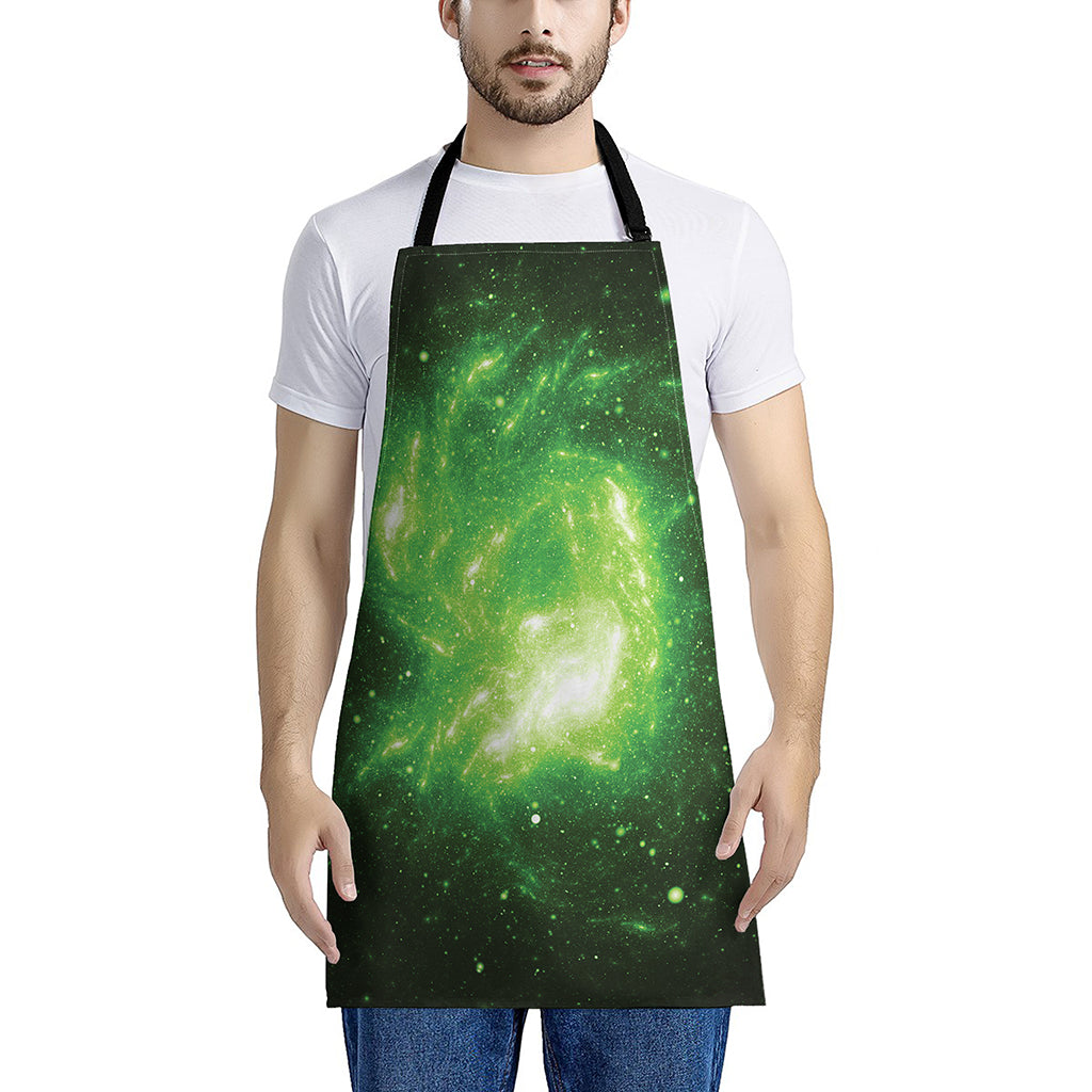 Green Sparkle Galaxy Print Apron