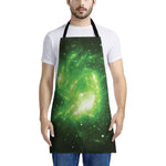 Green Sparkle Galaxy Print Apron
