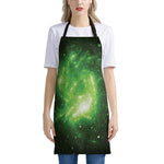 Green Sparkle Galaxy Print Apron