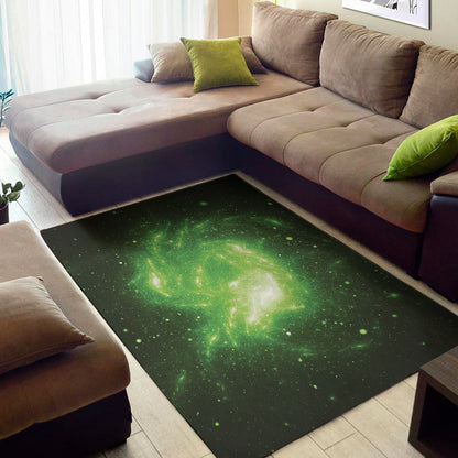 Green Sparkle Galaxy Print Area Rug