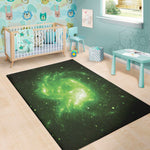 Green Sparkle Galaxy Print Area Rug