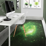 Green Sparkle Galaxy Print Area Rug