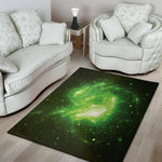 Green Sparkle Galaxy Print Area Rug