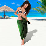 Green Sparkle Galaxy Print Beach Sarong Wrap
