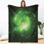 Green Sparkle Galaxy Print Blanket