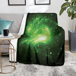 Green Sparkle Galaxy Print Blanket