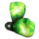 Green Sparkle Galaxy Print Boxing Gloves