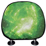 Green Sparkle Galaxy Print Car Headrest Covers