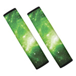 Green Sparkle Galaxy Print Car Seat Belt Covers