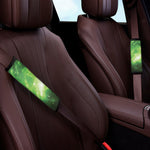 Green Sparkle Galaxy Print Car Seat Belt Covers