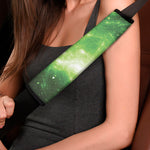 Green Sparkle Galaxy Print Car Seat Belt Covers