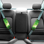 Green Sparkle Galaxy Print Car Seat Belt Covers