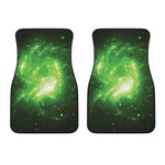 Green Sparkle Galaxy Print Front Car Floor Mats