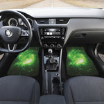 Green Sparkle Galaxy Print Front Car Floor Mats