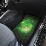 Green Sparkle Galaxy Print Front Car Floor Mats