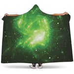 Green Sparkle Galaxy Print Hooded Blanket