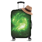 Green Sparkle Galaxy Print Luggage Cover