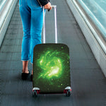 Green Sparkle Galaxy Print Luggage Cover