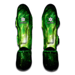 Green Sparkle Galaxy Print Muay Thai Shin Guard