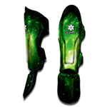 Green Sparkle Galaxy Print Muay Thai Shin Guard