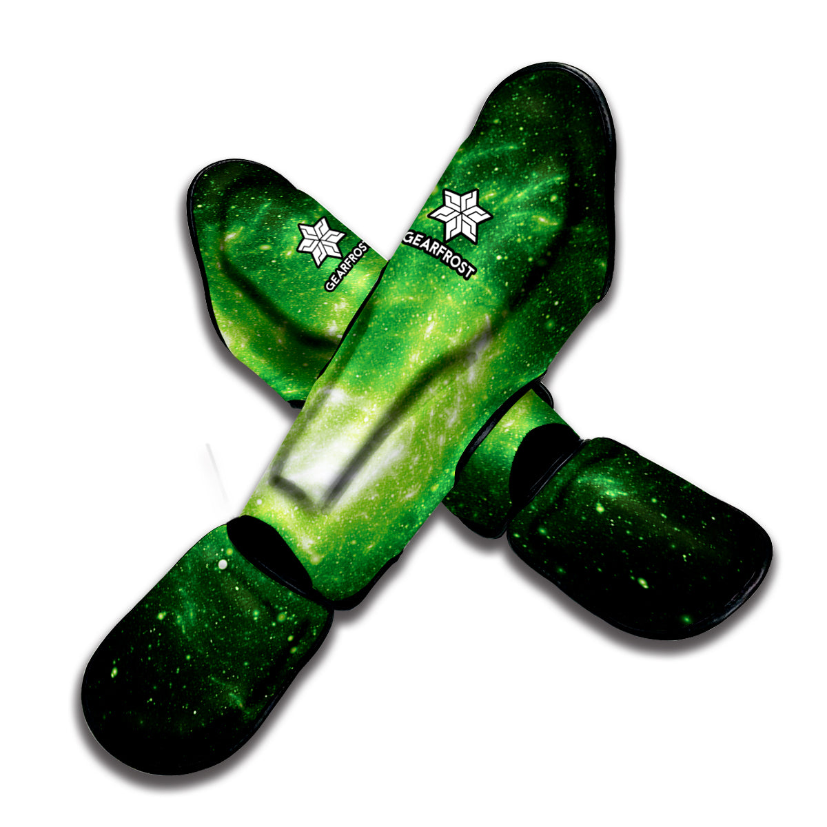 Green Sparkle Galaxy Print Muay Thai Shin Guard